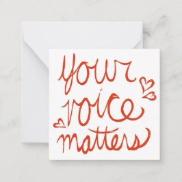 Uw stem past Valentijn aan Notitiekaartje