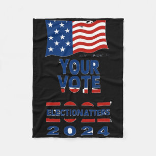 Uw stem S - US Verkiezingen 2024 Sticker Fleece Deken