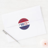 Uw stem telt de Amerikaanse vlag Ronde Sticker (Envelop)