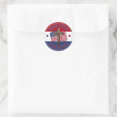 Uw stem telt met kruis en Amerikaanse vlag Ronde Sticker (Tas)