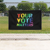 Uw stem telt - pride lgbtq lgbt regenboog zwart spandoek (Insitu)