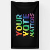 Uw stem telt - pride lgbtq lgbt regenboog zwart spandoek (Verticaal)