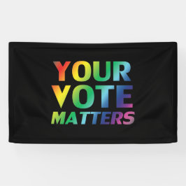 Uw stem telt - pride lgbtq lgbt regenboog zwart spandoek