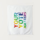 "Uw stem telt" trots lgbtq lgbt regenboog wit Wandkleed (Voorkant)