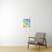"Uw stem telt" trots lgbtq lgbt regenboog wit Wandkleed (In situ)