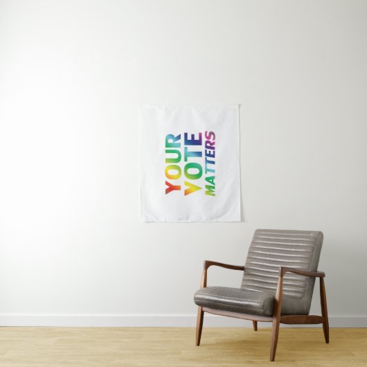 "Uw stem telt" trots lgbtq lgbt regenboog wit Wandkleed (In situ)