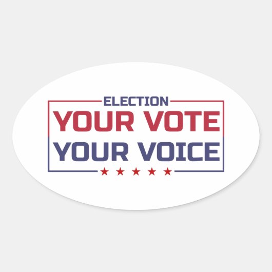 Uw stem Uw stem gekleurd lettertype Ovale Sticker (Voorkant)