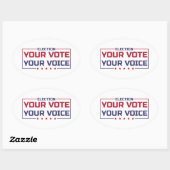 Uw stem Uw stem gekleurd lettertype Ovale Sticker (Vel)