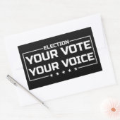 Uw stem Uw stem wit lettertype Rechthoekige Sticker (Envelop)