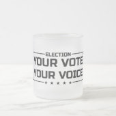 Uw stem Uw stem Zwart lettertype Matglas Koffiemok (Center)