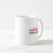 Uw Stem Uw Stemkleur lettertype Koffiemok (Voorkant rechts)