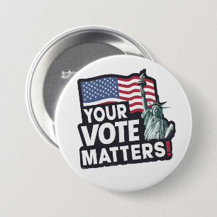 Uw stemmen zijn belangrijk voor de Amerikaanse ver Ronde Button 7,6 Cm