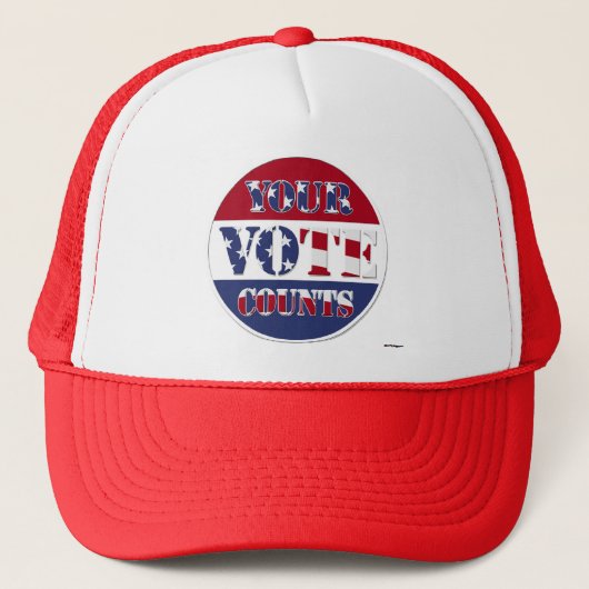 UW STEMT! Rond met US-vlag Trucker Pet (Voorkant)