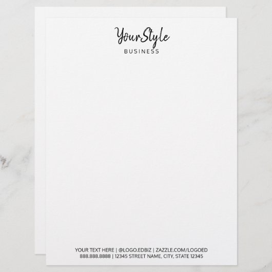 Uw Stijlbedrijf (teksttype) Briefhoofd (Voorkant / Achterkant)