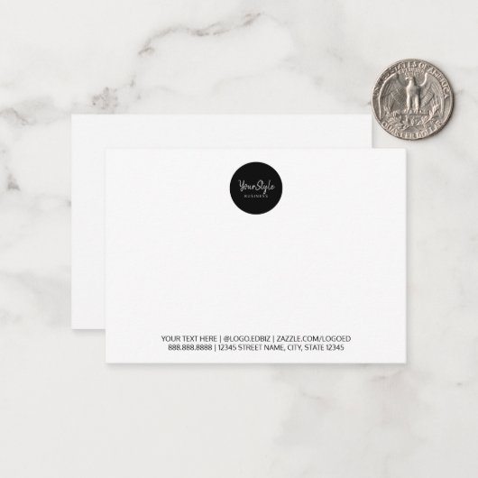 Uw Stijlcirkel (type Afbeelding) Notitiekaartje (Voorkant / Achterkant in situ)