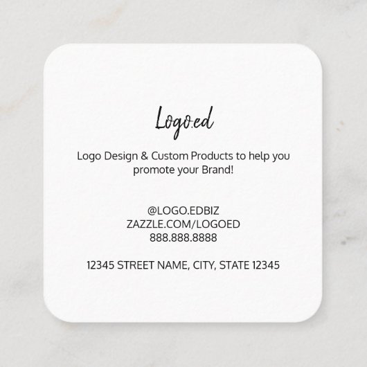 Uw Stijlcirkel (type Afbeelding) Vierkante Visitekaartje (Achterkant)