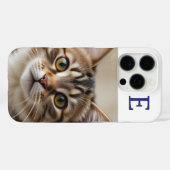 Uw stijlvolle kattenfoto met monogram Case-Mate iPhone case (Achterkant (horizontaal))