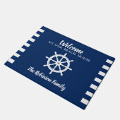 Uw strandhuis nautische schepen wiel helm deurmat (Schuin)