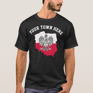 Uw T-shirt van de Trots van de Stad hier Poolse