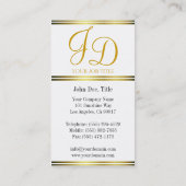 Uw taakTitel Elegant White/Gold Stripes Visitekaartje (Achterkant)