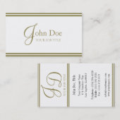 Uw taakTitel Elegant White/Gold Stripes Visitekaartje (Voorkant / Achterkant)