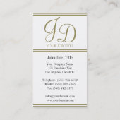 Uw taakTitel Elegant White/Gold Stripes Visitekaartje (Achterkant)