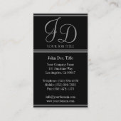 Uw taakTitel elegant zwart/zilverstripes Visitekaartje (Achterkant)