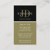 Uw taakTitel Monogram zwart/goud Visitekaartje (Achterkant)