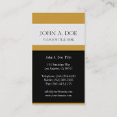 Uw taakTitel zwart/geel Gold touch Visitekaartje (Achterkant)