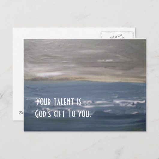 "Uw talent is Gods geschenk aan u." Briefkaart (Voorkant / Achterkant)