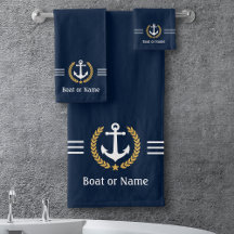 Uw tas of naam Anchor Gold Laurel Stripes Blue