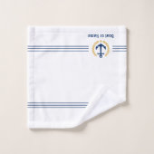 Uw tas of naam Anchor Gold Laurel Stripes White Bad Handdoek (Wasdoekje)