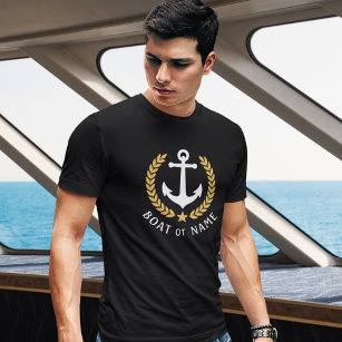Uw tas of naam Anchor Gold Style Laurel Black T-shirt
