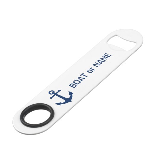 Uw tas of naam Nautical  Anchor White Speed Flessenopener (Voorkant Gekanteld)