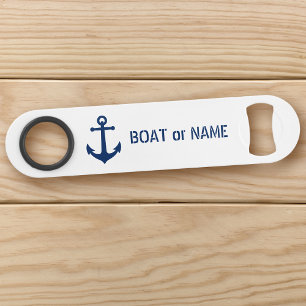 Uw tas of naam Nautical Anchor White Speed Flessenopener