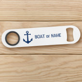 Uw tas of naam Nautical  Anchor White Speed Flessenopener