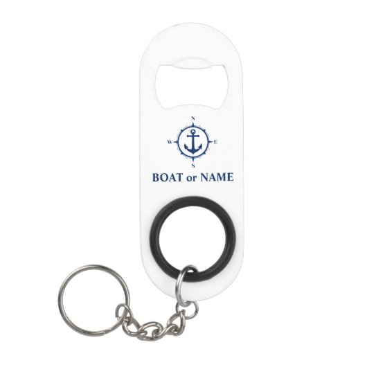Uw tas of Nautical Compass Anchor White Mini Flessenopener (Voorkant)