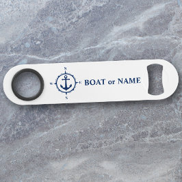 Uw tas of Nautical Compass Anchor White Speed Flessenopener
