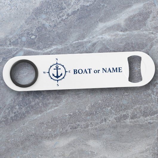 Uw tas of Nautical Compass Anchor White Speed Flessenopener