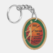 Uw teamkleuren, tekstmeisjes Basketball-Sleutelhan Sleutelhanger (Voorkant Links)
