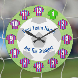 Uw teamnaam Football-klok - Claret & Blue Grote Klok