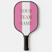 Uw teamnaam Roze Wit Pickleball Paddle (Voorkant)
