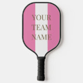 Uw teamnaam Roze Wit Pickleball Paddle (Achterkant)