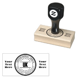 Uw tekst aangepaste logo gedrukt horizontaal houte rubberstempel