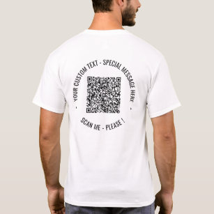 Uw tekst en kleuren van de Code QR bevorderende T- T-shirt