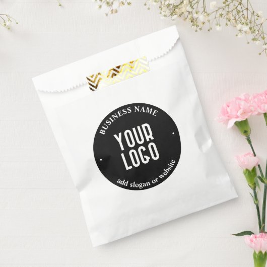 Uw tekst & geüpload logo | Bewerkbaar zwart & wit Bedankzakje (Gezegeld)