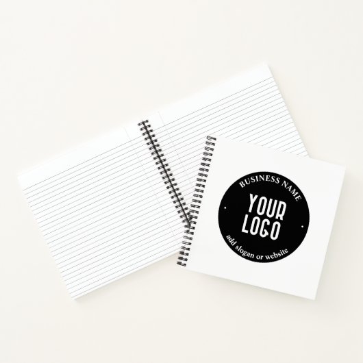 Uw tekst & geüpload logo | Bewerkbaar zwart & wit Notitieboek (Binnen)