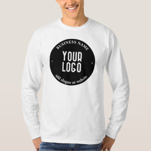 Uw tekst & geüpload logo Bewerkbaar zwart & wit T-shirt