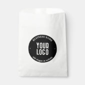 Uw tekst & geüploade logo | Bewerkbaar zwart & wit Bedankzakje (Voorkant)