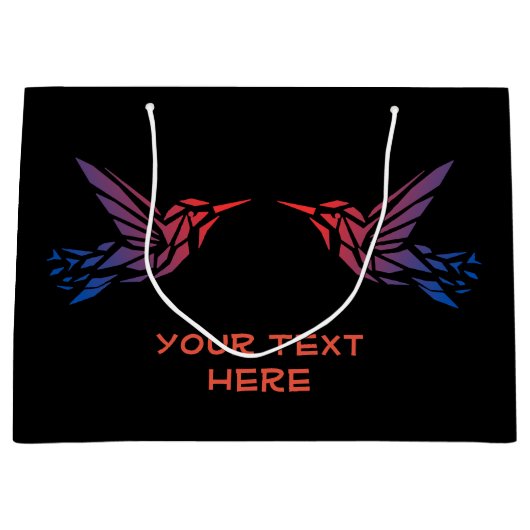 Uw tekst hier Tekst Aangepast Links Rechts Afbeeld Groot Cadeauzakje (Voorkant)